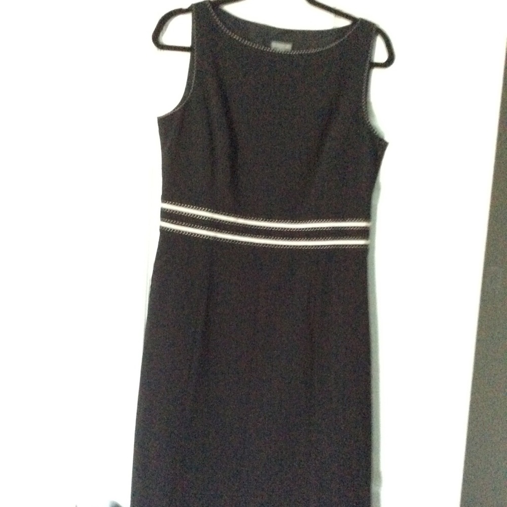 NWOT Ann Taylor black w/ white stitch accent dress